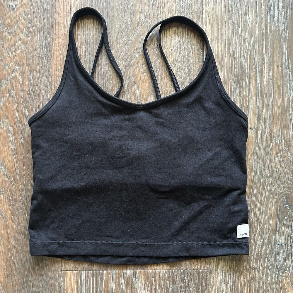 Vuori Black Crop Top Tank Small